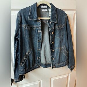 Liz Claiborne Women's Jean Jacket - Dark Blue